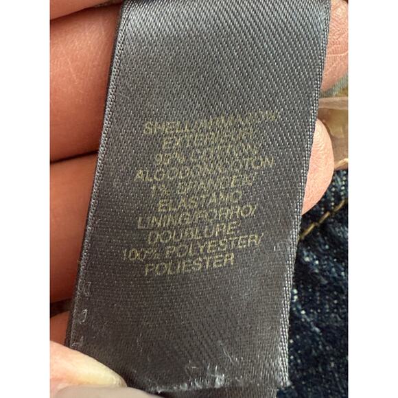 Women's Liz Claiborne Denim Blue Jean Tan Trimmed Snap Front Jacket Size 4 - Picture 6 of 9